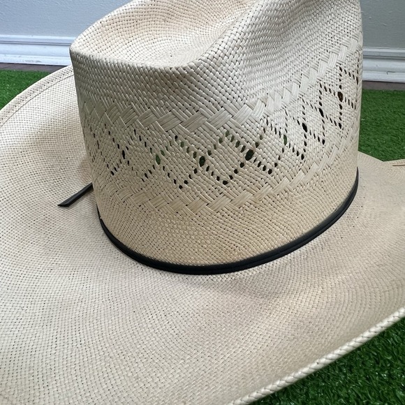 Vintage Wranglers Cowboy Hat Size 7 1970s Straw With Feather Western EUC Mint - Picture 3 of 8
